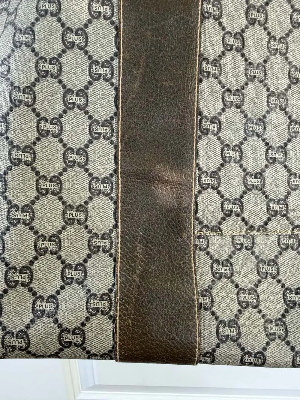 Authentic Vintage Gucci Plus GG Monogram Sherry Line Web Tote Bag
